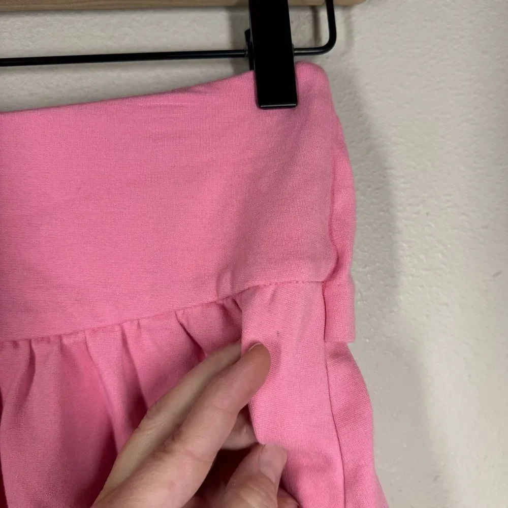 Kate Spade Cat Print Top Pink Black Keyhole Shirt & Pink Bow Skirt Girl’s Medium